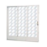 Assistência Técnica e Garantia do produto Porta de Correr Aço 3 Folhas com Vidro Liso Minas Sul MGM 215cmx160cm Branco