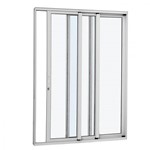 Assistência Técnica e Garantia do produto Porta de Correr Alumínio Branco com Vidro 3 Folhas Alumifort Sasazaki 216,5cmx160,5cm Esquerda