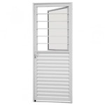 Assistência Técnica e Garantia do produto Porta Social de Abrir Alumínio com Postigo Vidro Mini Boreal Alumislim Sasazaki 215cmx87cm Branco