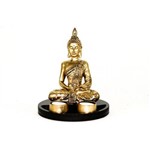 Assistência Técnica e Garantia do produto Porta Velas para 2 Velas com Buda Meditando Base Redonda