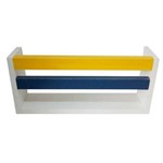 Assistência Técnica e Garantia do produto Prateleira Porta Livros 40x15x08 Cm Branca C/ 02 Ripas Amarelo e Azul