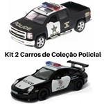 Assistência Técnica e Garantia do produto Promoção 2 Carro de Coleção Viatura Policial Silverado e Porsche Cor Preto