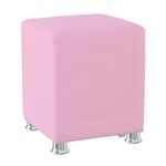 Assistência Técnica e Garantia do produto Puff Banqueta Quadrado Rosa Claro Pés Alumínio - Estofados Modelo