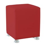 Assistência Técnica e Garantia do produto Puff Banqueta Quadrado Vermelho Pés Alumínio - Estofados Modelo