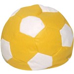 Assistência Técnica e Garantia do produto Puff Infantil Bola de Futebol em Courino - Amarelo e Branco - Stay Puff