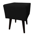 Assistência Técnica e Garantia do produto Puff Pé Palito no Suede Liso Preto Banqueta 42x38x38 - só Decorativas