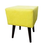 Assistência Técnica e Garantia do produto Puff Pé Palito Quadrado Suede Liso Amarelo Banqueta 42x38x38cm - só Decorativas