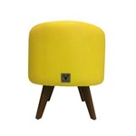 Assistência Técnica e Garantia do produto Puff Pé Palito Redondo Alce Couch Corino Courvin Amarelo 40cm