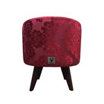 Assistência Técnica e Garantia do produto Puff Pé Palito Redondo Alce Couch Jacquard Classic Vermelho 40cm