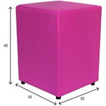 Assistência Técnica e Garantia do produto Puff Quadrado Courino Pink - At.home