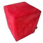 Assistência Técnica e Garantia do produto Puff Quadrado no Suede Amassado Vermelho 43x35x35 - só Decorativas