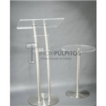 Assistência Técnica e Garantia do produto Púlpito Hillsong ARC03 (Duas Colunas) + Mesa de Apoio - Original Inox Púlpitos