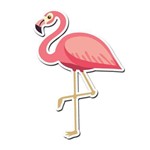 Assistência Técnica e Garantia do produto Quadro Placa Decorativa Formato - Flamingo