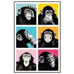 Assistência Técnica e Garantia do produto Quadro Placa Decorativa - Macacos Pop Art