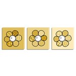Assistência Técnica e Garantia do produto Quadros Decorativos Tela Impressa Canvas Flores Amarela - Conjunto com 3 Quadros 40 X 40 Cm