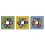 Assistência Técnica e Garantia do produto Quadros Decorativos Tela Impressa Canvas Flores Coloridas - Conjunto com 3 Quadros 40 X 40 Cm