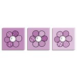 Assistência Técnica e Garantia do produto Quadros Decorativos Tela Impressa Canvas Flores Rosa - Conjunto com 3 Quadros 40 X 40 Cm