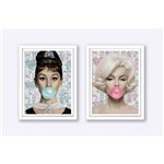 Assistência Técnica e Garantia do produto Quadros Marilyn Monroe e Audrey Hepburn + Stickerboom + Preto ou Branco