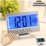 Assistência Técnica e Garantia do produto Relógio de Mesa Digital LCD Led Acionamento Sonoro Despertador Termometro PRATA CBRN01439
