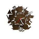 Assistência Técnica e Garantia do produto Relógio Decorativo de Parede - Bagunça na Cozinha - Tabaco - ME Criative