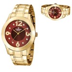 Assistência Técnica e Garantia do produto Relógio Feminino Champion Dourado Mostrador Vermelho CN29178i