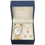 Assistência Técnica e Garantia do produto Relógio Feminino Kit Brincos e Colar Champion Passion Cn27269w Dourado