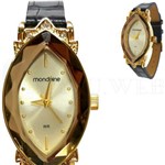 Assistência Técnica e Garantia do produto Relógio Mondaine Feminino Vintage Dourado Couro Preto