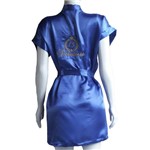 Assistência Técnica e Garantia do produto Robe Cetim Bordado Azul Royal