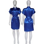 Assistência Técnica e Garantia do produto Robe Cetim Feminino Normal Noiva Madrinha Casamento Azul Royal Ref 401