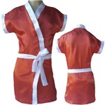Assistência Técnica e Garantia do produto Robe Cetim Infantil Feminino Roupão Estampado Vermelho Bolinha Branca Modelo 404