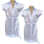 Assistência Técnica e Garantia do produto Robe Infantil de Cetim Roupão Quimono Feminino Branco Ref 404