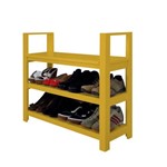 Assistência Técnica e Garantia do produto Sapateira Banco com Braço de Piso para Closets e Quartos 8 Pares Sapatos - Amarelo Laca