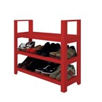 Assistência Técnica e Garantia do produto Sapateira Banco com Braço de Piso para Closets e Quartos 8 Pares Sapatos - Vermelho Laca
