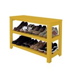 Assistência Técnica e Garantia do produto Sapateira Banco de Piso para Closets e Quartos 8 Pares Sapatos - Amarelo Laca