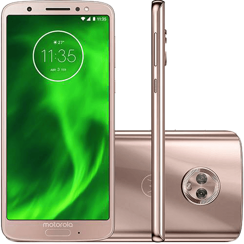 Assistência Técnica e Garantia do produto Smartphone Motorola Moto G6 Dual Chip Android Oreo - 8.0 Tela 5.7" Octa-Core 1.8 GHz 64GB 4G Câmera 12 + 5MP (Dual Traseira) - Ouro Rose