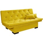 Assistência Técnica e Garantia do produto Sofa Cama com Bau Valentim - Essencial Estofados Reclinável Suede Liso - Amarelo