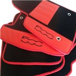 Assistência Técnica e Garantia do produto Tapete Automotivo Fiat 500 Carpete 5 Peças Preto e Vermelho Personalizado