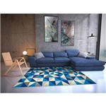 Assistência Técnica e Garantia do produto Tapete Saturs Moderno Ladrilho Azul 140 X 400 Cm