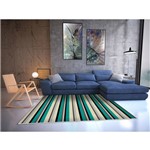 Assistência Técnica e Garantia do produto Tapete Saturs Moderno Listrado Azul 100 X 140 Cm