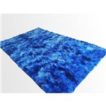 Assistência Técnica e Garantia do produto Tapete Saturs Shaggy Pelo Alto Mesclado Azul - 120 X 200 Cm Tapete para Sala e Quarto