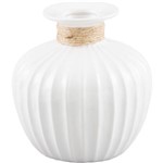 Assistência Técnica e Garantia do produto Vaso de Cerâmica com Acabamento em Vidro Chubby Branco 21x21x22cm - Prestige