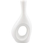 Assistência Técnica e Garantia do produto Vaso Decorativo Cerâmica/Vidro Luminous Prestige Branco - 10x5,5x21cm