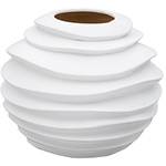 Assistência Técnica e Garantia do produto Vaso Ornamental de Cerâmica Hive Branco 25,1x25,1x21cm - Prestige